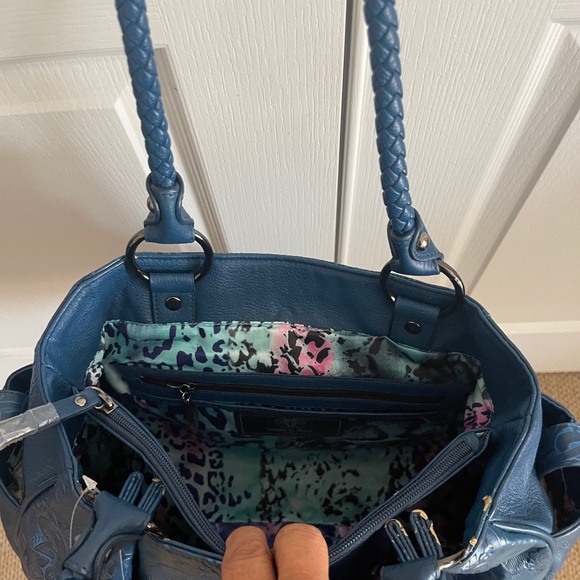 💗 SHARIF NWT LEATHER Hand Tooled Satchel Handbag - Beautiful Detail & Lining!💗 - Picture 12 of 14